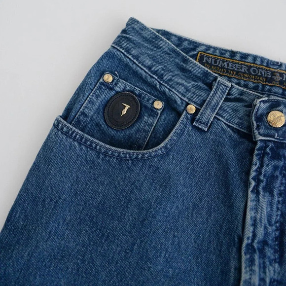 Vintage 80's Number One Trussardi Tapered Leg High Waisted Denim Mom Jeans 30 - Picture 9 of 15